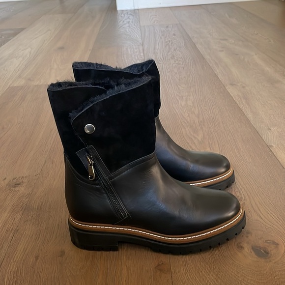 Fabianelli made in Italy Winter Boots Shearling Leather Black Sz 38 EU 7.5-8 US - Picture 6 of 15